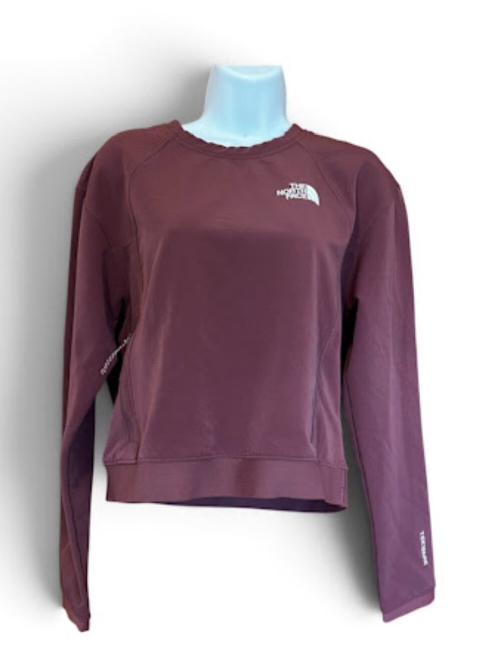 The North Face Tekware Fleece Crewneck Sweatshirt (Style NF0A7QHW) Cranberry - Picture 9 of 9